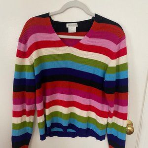 RARE FIND Colorful Striped Pierre Cardin Pullover Sweater Vintage Knit Cotton